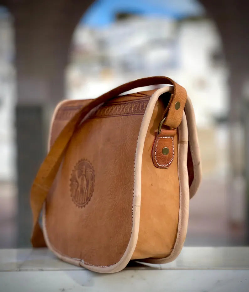 MoroccanLeather bag, Gift for woman