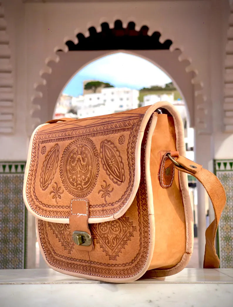 MoroccanLeather bag, Gift for woman