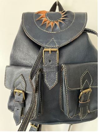 Moroccan organic soft leather backpack