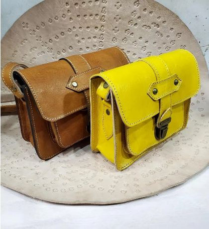 handmade traditional Moroccan leather handbag for women with an elegant touch of heritage