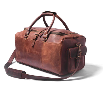 Full grain leather duffle bag