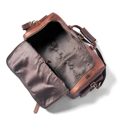 Full grain leather duffle bag