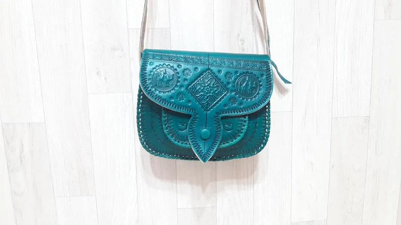 Moroccan leather bag.