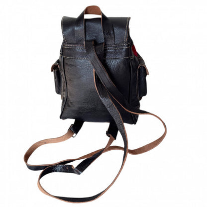 Soft leather backpack.